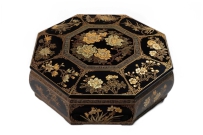 梁中秀用推光漆器技艺制作的“群芳竞艳”糖果盒