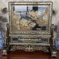 杨晓东老师作品：宫廷大漆描金插屏